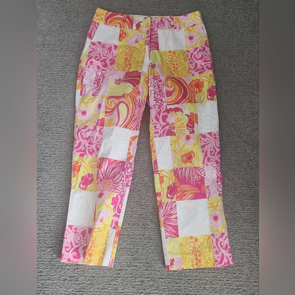 Lilly Pulitzer White Label Patchwork Pants Size 4